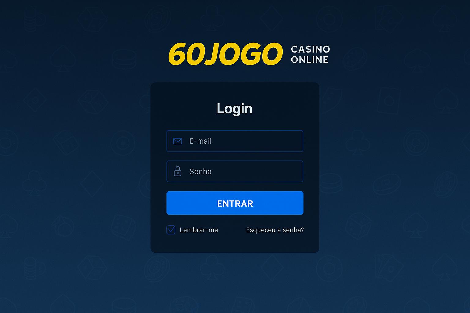 Criar uma nova Conta no plataforma 60JOGO  
