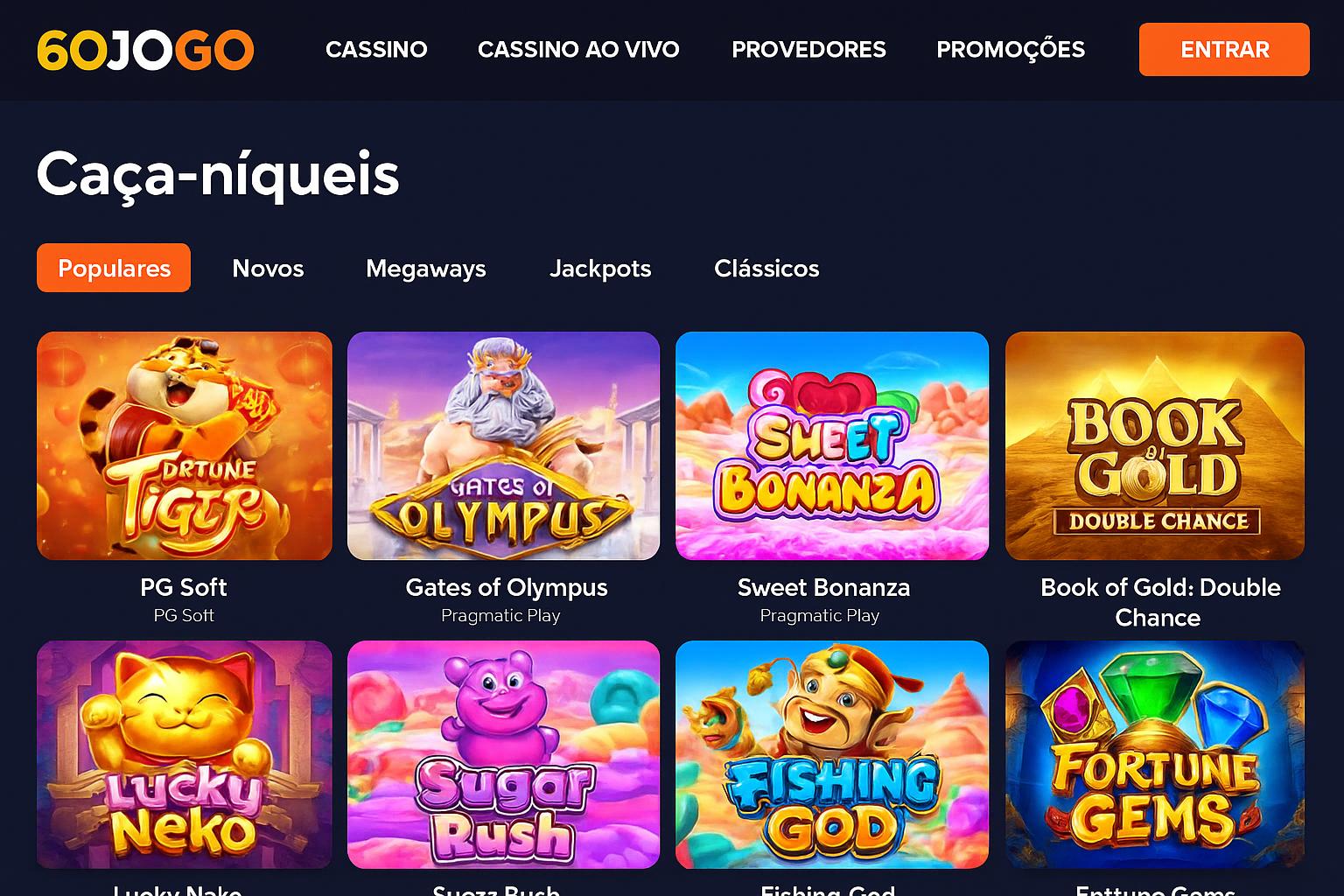 Explore o mundo das slot machines no 60JOGO   Casino